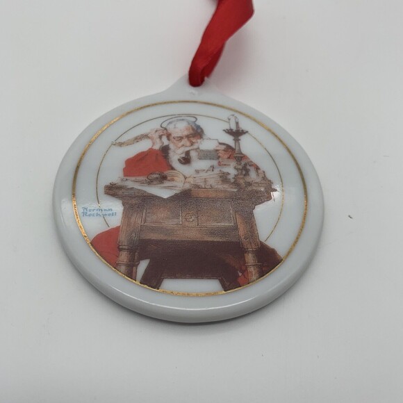 Ornament Norman Rockwell Santa Reading Letters JC Penney Vintage 1996 2.75 Inch - Picture 2 of 6